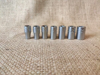 Britool 1/4" drive sockets 3/16" to 3/8"  Austin BMC MGB GT Harley Triumph tools - Image 1 of 4