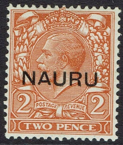 NAURU 1916 KGV 2D OVERPRINT IN CENTER Cover
