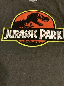 JURASSIC PARK  Men's Ex Large T-Shirt Charcoal Gray Front Graphic only Relaxed  - Picture 1 of 3