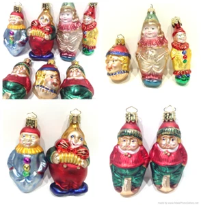 LOT of 7: Christborn Germany Glass 4” Clown Holiday Christmas Figural Ornaments - Picture 1 of 12