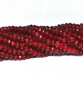 New 4x6mm Beautiful Red Jade Rondelle faceted Loose Beads 15" - Picture 1 of 12