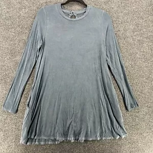 Chelsea & Violet Top Womens Medium M Blue Acid Wash Long Sleeve High Neck Ladies - Picture 1 of 11