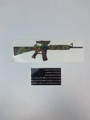 AR-15 Camo American Flag sticker set  - Image 1 of 3