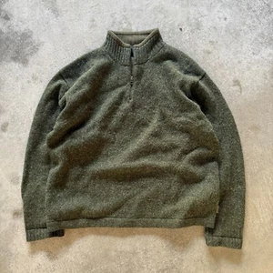 Vintage Woolrich Green Wool Quarter Zip Knit Pullover Sweater Herren XL - Bild 1 von 4