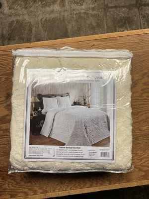 Набор покрывал из шениля стеганые Better Trends цвет королевский, слоновая кость  - Изображение 1 из 3