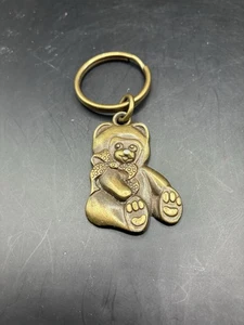 Teddybär Schlüsselanhänger - Metall Messing Vintage - Bild 1 von 3