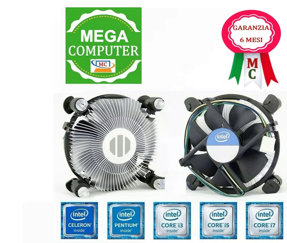 DISSIPATORE PROCESSORE SOCKET 1150 -  1151- 1155 - 1156  #  INTEL - Immagine 1 di 1