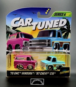 Car Tuned Beach Cruisers Double Pack ‘79 GMC Vandura & ‘87 Chevy C10 Series 4  - Picture 1 of 3
