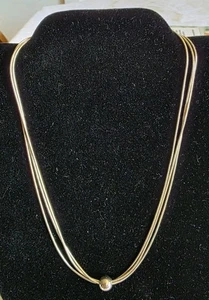 16 Inch Silpada 925 Triple Strand Layered Bead Silver Necklace Italy Tarnished - Picture 1 of 7