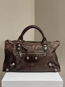 Balenciaga Work Large City with Silver Giant Hardware Bag in Brown - Picture 1 of 14