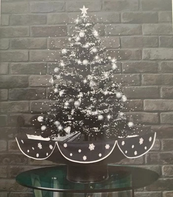 Snowing Mini Christmas Tree - 75cm/2ft 6in Tall - in Silver or Black - Image 1 of 2