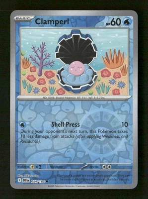 Clamperl Reverse Holo Common SV10: Destined Rivals 054/182 NM Pokemon NM - Image 1 of 2