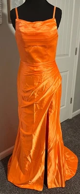 Womens formal orange dress size 4 wedding guest brides maid - Image 1 of 4