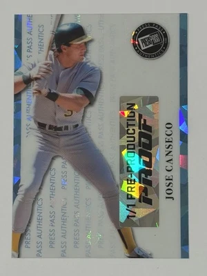 Pase de prensa de hojas 2024 auténtico José Canseco azul claro prueba de preproducción 1/1 Foto 1 de 2