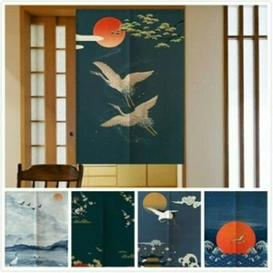 Japanese Noren Crane Door Curtain Cotton Linen Home Restaurant Room Divider EAN - Picture 1 of 20