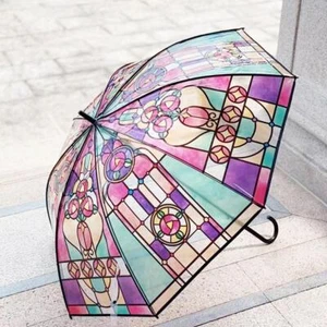 Stained Glass Umbrella with Automatic Closure νω J2P2 J6F8 X5Q3 H9W6 - Picture 1 of 19