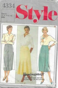 A130 STYLE 4334: SKIRTS SIZE 12-16 SEWING PATTERN - Picture 1 of 2