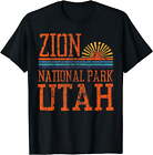 Zion National Park Utah Desert Retro Sunset Vintage T-shirt Czarny