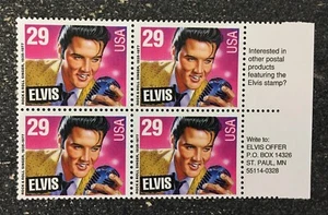 USA1993 #2721 29c Elvis Presley - Selvage Block of 4 Mint NH music - Picture 1 of 1