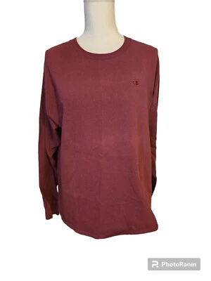 Top informal Champion granate manga larga talla grande Foto 1 de 4
