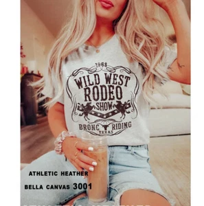 Western Graphic T-shirt Vintage inspired woman Retro Western tee Cowgirl shirt - Picture 1 of 3