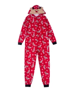 Matching Christmas Reindeer Long Sleeve One Piece Pajamas - 2 SETS - SIZE XL - Picture 1 of 5
