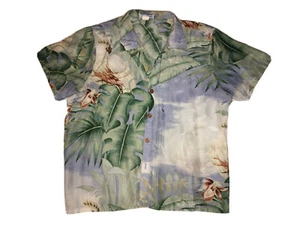 Ocean Pacific Sunwear Vtg Parrot Bird Mens Aloha SHIRT Rare XL - Picture 1 of 6