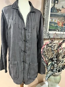 Cynthia Ashby Lagenlook linen blazer hook & eye closure Brown Jacket size M - Picture 1 of 10