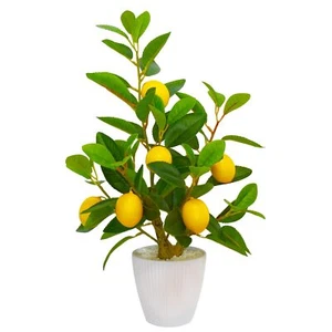 Artificial Faux Lemon Tree Fake Lemons Decor Small Plants Citrus Fruit Tree w... - Picture 1 of 6