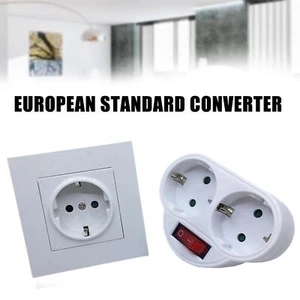 2 tomas de corriente UE Schuko distribuidor de enchufes regleta de enchufes enchufe NicSA23 - Imagen 1 de 12