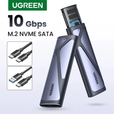 UGREEN M.2 NVMe SSD Case SATA 10Gbps Dual Protocol USB Type C 3.2 SSD Enclosure - Image 1 of 4