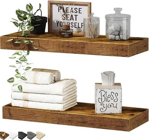 QEEIG Bathroom Floating Shelves for Wall 16 X 7 Inch Wall Mounted Shelf over Toi - Picture 1 of 5