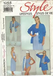 Style 1058 Summer Wardrobe Pattern 1 Pc Swimsuit, Jacket, Shorts, Skirt Uncut - Picture 1 of 3