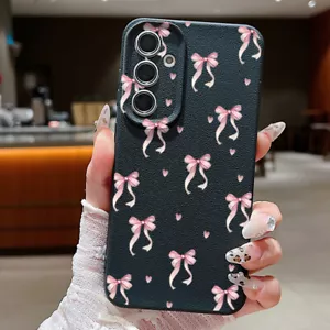 Phone Case For Samsung S25 Ultra S24 S23 FE S22 S21 Plus Cute Bow Silicone Cover - Picture 1 of 16