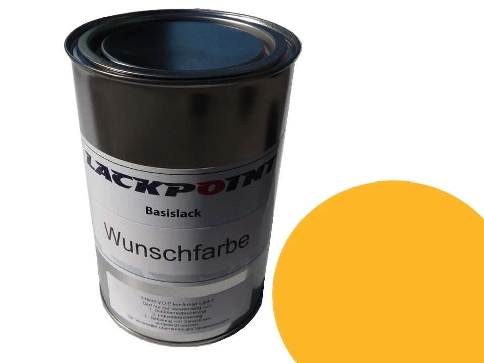 1 Liter Spritzfertigen Basislack RAL 1023 Verkehrsgelb Autolack Lackpoint ! - Bild 1 von 1