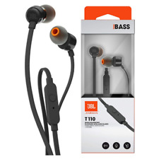 JBL TUNE T110 WIRED IN-EAR HEADPHONES WITH REMOTE & MIC - BLACK - JBLT110BLK