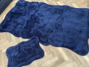 ROMANY GYPSY WASHABLE GERMAN MATS/RUGS NAVY/BLUE 30MM DELUXE 4 MATS STUNNING X - Picture 1 of 8