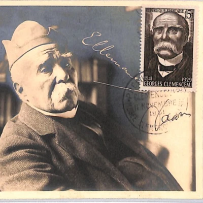 FRANCE 1951 FDC MAXI CARD Georges Clemenceau *SIGNED* DESIGNER First Day PX343 - Image 1 of 4
