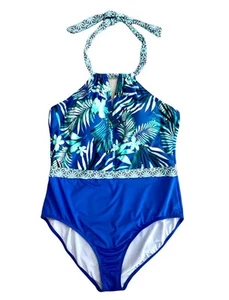 Cleanwater 1 Pc Swimsuit Plus 18W Multicolor Floral Shelf Bra Adj Straps New Tag - Picture 1 of 10