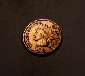 1874 Indian Head Cent Penny * Almost Uncirculated AU Red * Better Date * XI660 - Picture 1 of 2
