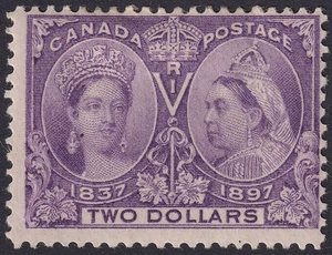 Canadá 1897 QV Jubilee $2 violeta profundo como nuevo SG137 gato £1100 con FINO - Imagen 1 de 2