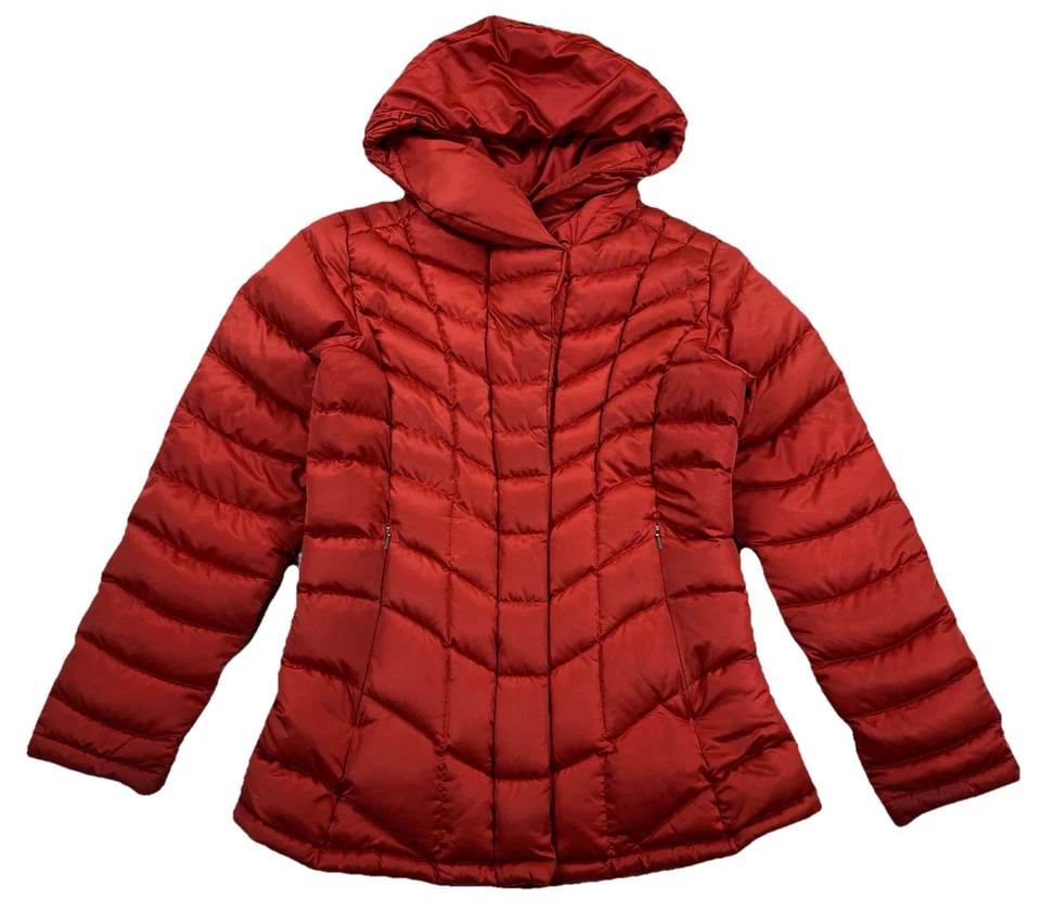 Patagonia Downtown Loft Jacket Hooded Down Full Zip Snap Red Women’s Small - Image 1 of 4