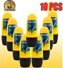 PACK X10 REXONA MEN'S V8 ANTIPERSPIRANT ROLL ON DEODORANT 50ML 