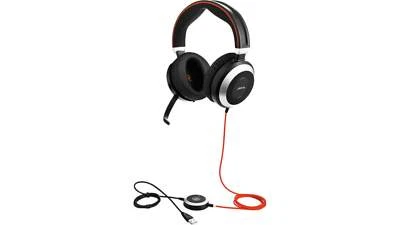 Jabra EVOLVE 80 UC Stereo DSP USB with3.5mm Plug Corded Headphones 7899-829-209 - Image 1 of 2