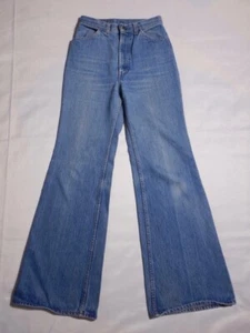 Vintage 1970s Levi's Orange Tab Bell Bottom Jeans Size 10 (25 X 32) - Picture 1 of 13