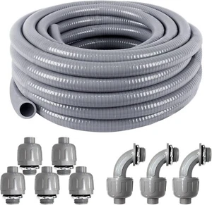 Liquidtight Conduit And Connector Kit 1/2inch 25ft Flexible Non Metallic Liquid - Picture 1 of 7