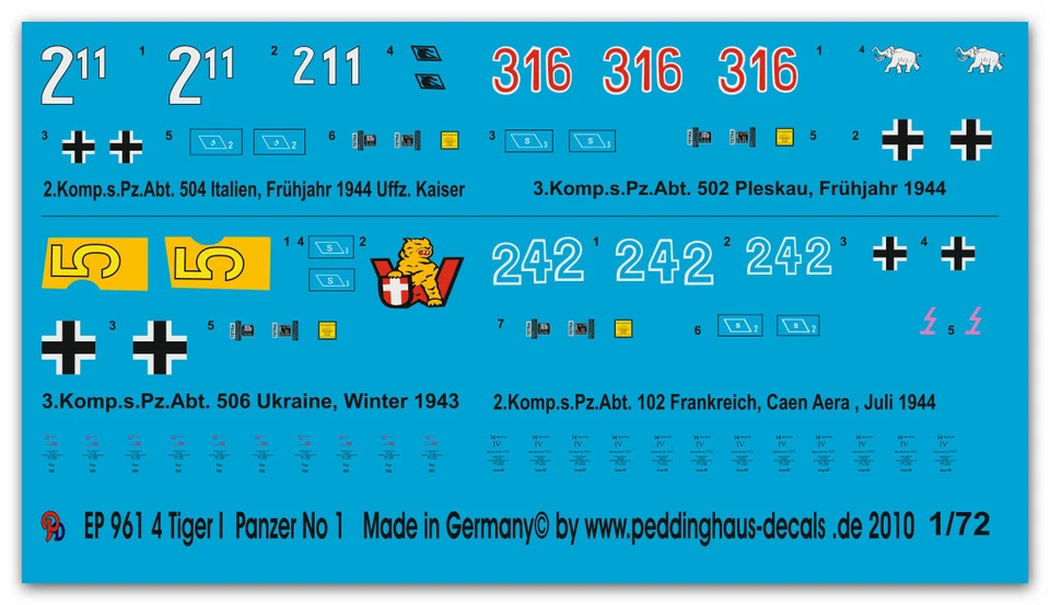 Peddinghstampa 1/72 0961 Tiger Carro Armato 1 - Immagine 1 di 1