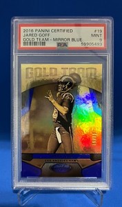 2016 Panini Certified Gold Team Jared Goff RC Blue Mirror PSA9 #11/50 SUPER NICE
