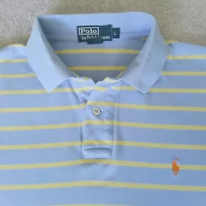 Polo Ralph Lauren Para Hombre Grande Azul Claro Rayas Poni Golf Tenis Resort - Imagen 1 de 9
