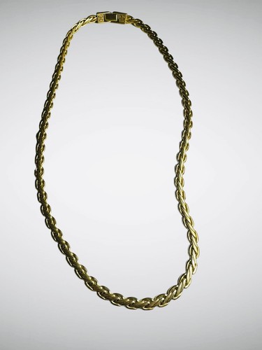 Collana Vintage Givenchy Logo Satina Colore Oro 24"" Catena Pesante 7 4 mm Dichiarazione